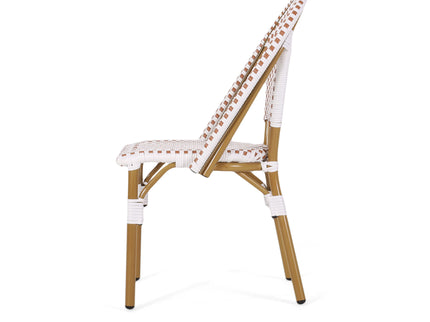 Outdoor Rattan And Aluminum French Bistro Chairs Set