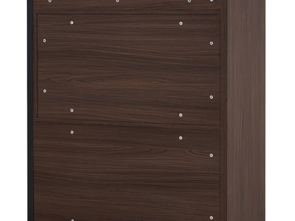 Modern Extendable & Rotating Cabinet With Drawer And Flip Doors For Versatile Storage - Black / Dark Walnut