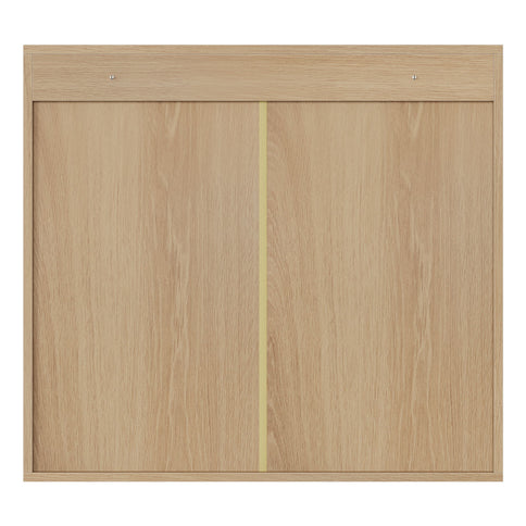 Wall Mounted Bathroom Cabinet With Double Doors And Vertical Grooved Design For Bathrooms - Oak
