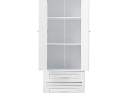Tall Storage Cabinet With 2 Drawers For Bathroom