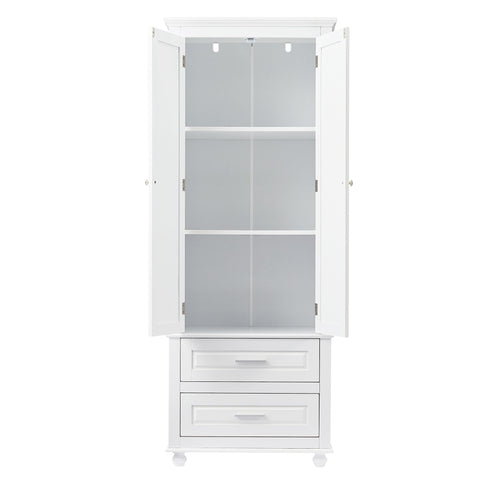 Tall Storage Cabinet With 2 Drawers For Bathroom