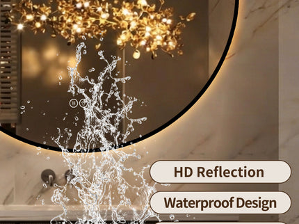 Round Framed Dimmable ED Bathroom Mirror With Anti Fog