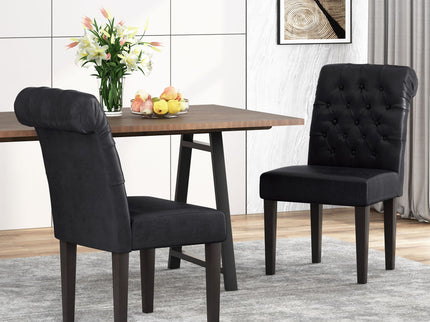 Broxton - Tuft Dining Rolltop Chairs With Button Tufted Backrest (Set of 2)