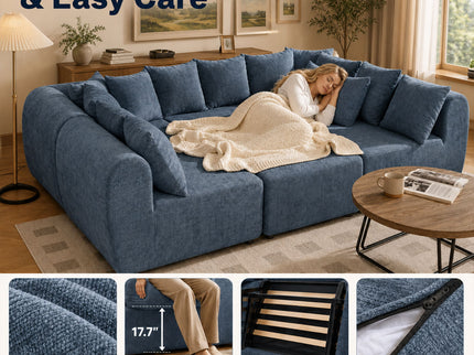 8 Seater U-Shaped Couch With Ottoman