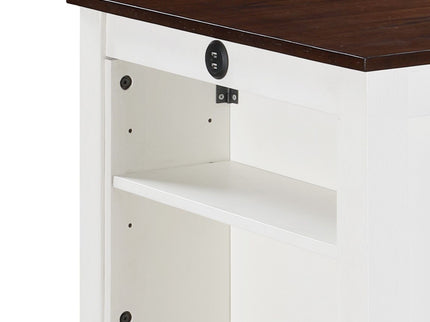 Graham - Small Space Counter Height Dining Table With USB Charging Ports And Shelves