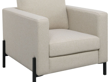 Schwan - Upholstered Track Arm Accent Chair - Oatmeal