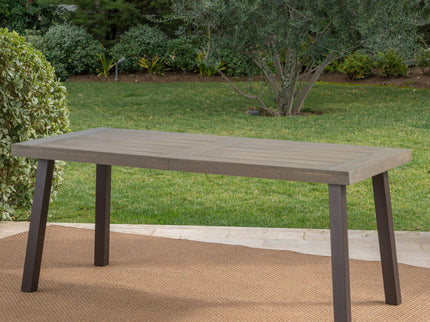 Acacia Wood Dining Table With Slat Design