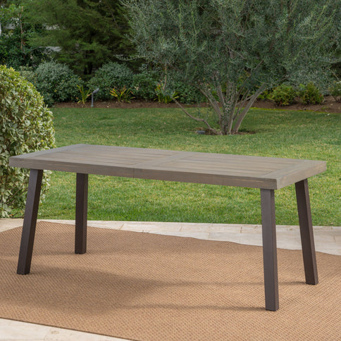 Acacia Wood Dining Table With Slat Design