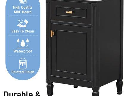 Bathroom Vanity With Sink, Adjustable Shelf, Tilt-Out Drawer