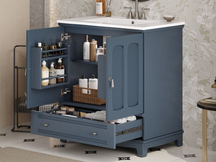 Bathroom Vanity With Sink, Cabinet With Adjustable Shelf And Drawer Divider