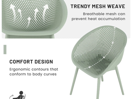 2 Piece Durable Single Chair With Hollow Out Design
