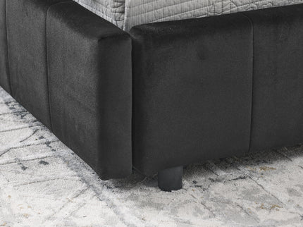 Storage Elegant Upholstered Tufted Bed Frame With Backrest And Armrests