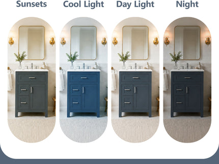 Modern Bathroom Vanity With Sink, Flip Drawer & 2 Drawers, Soft Close Hinges, Adjustable Shelf