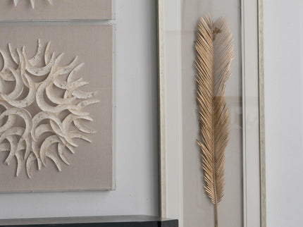Leaf Framed Wall Art, Wall Decor For Living Room Dining Room Office Bedroom - Gold