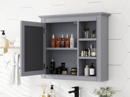 Wall Mounted Medicine Cabinet With Mirror And 3 Open Shelves