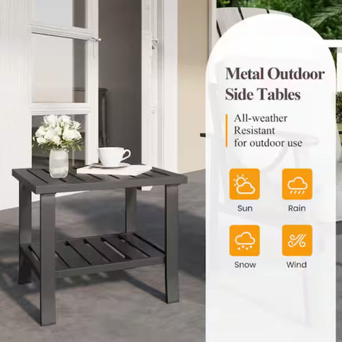 Patio Furniture Set, Coffee Table And Cushions For Backyard