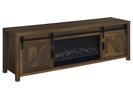 Clover - Fireplace TV Stand - Brown