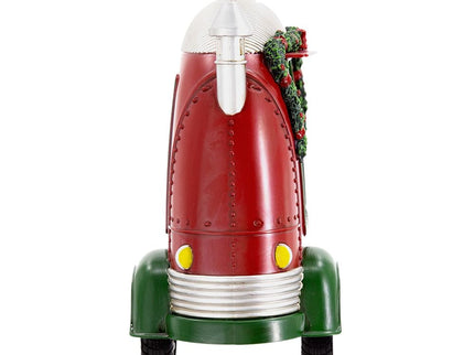 Christmas Plastic / Resin Camper With Mr & Mrs Santa Tea Time LED / Water Spinning / 2 Way Switch, 3*AA Required - Red
