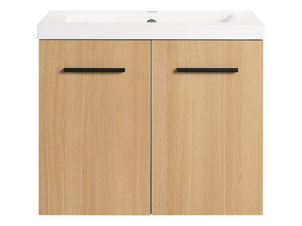 Floating Bathroom Vanity With Sink, Wall Mounted Double Door Storage