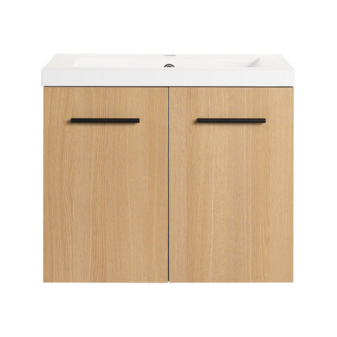 Floating Bathroom Vanity With Sink, Wall Mounted Double Door Storage