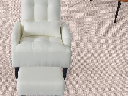 Living Room Sofa Single Chair And Ottoman, Modern Multi-Function Fabric Living Room Sofa Lounge Chair Bed And Stool. Soft Leisure Single Chair Adjustable Into 5 Angles With Sofa Bed