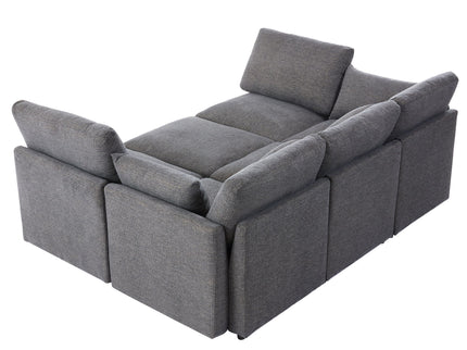 Sectional Sofa Modular U-Shaped With Ottoman & USB Ports