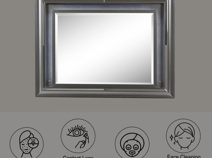 Sawyer - Metallic Mirror With LED - Gray