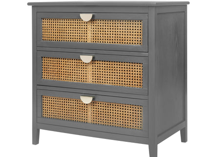 3 Drawer Cabinet, Natural Rattan, American Furniture