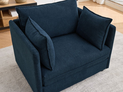 Oversized Deep Seat Accent Chair With Matching Storage Ottoman & Throw Pillows