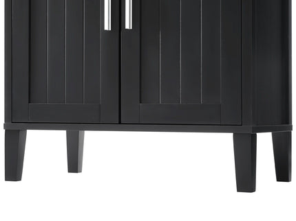 Freestanding Tall Bathroom Cabinet With Soft Close Doors And Adjustable Shelves