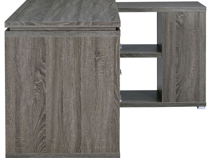 Tona - L-Shape Computer Desk With 3 Drawers And 5 Shelves