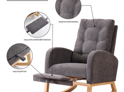 Accent Rocking Chair With Footrest, High Back