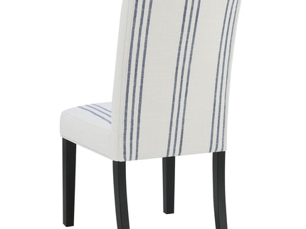 Draper - Upholstered Dining Chair (Set of 2) With Vertical Stripes - Beige