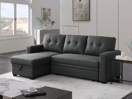 Upholstered Pull Out Sectional Sofa With Chaise