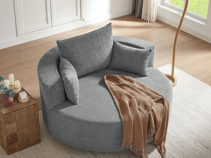 360° Swivel Accent Barrel Chair With 3 Removable Pillows For Living Room