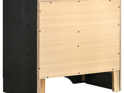 Modern Bedroom Set With Upholstered Headboard And Textured Storage