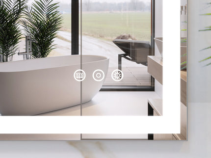 LED Bathroom Vanity Mirror Wall Mounted Adjustable / Warm / Natural Lights Anti-Fog Touch Switch With Memory Modern Smart Large Bathroom Mirrors