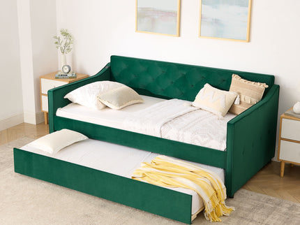 Daybed With Pop Up Trundle And USB Charging Armrest