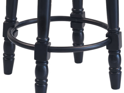 360° Swivel Wooden Barstools With Upholstered Seat, Counter Height (Set of 2)
