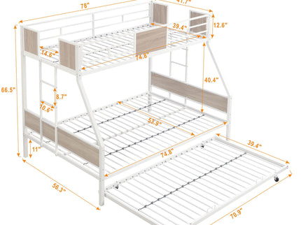 Modern Metal Bunk Bed With Dual Side Ladder And Metal Desig