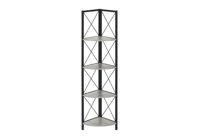 Bookshelf, Bookcase, Etagere, Corner, 4 Tier, Office, Marble Look Contemporary & Modern