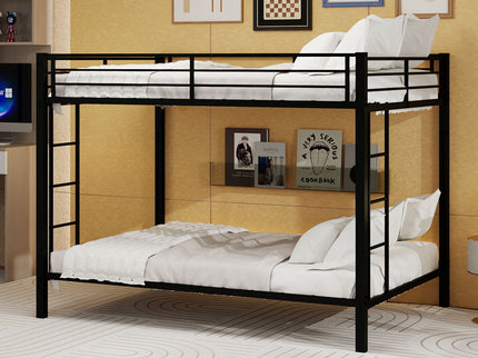 Bunk Bed For Kids, Convertible Frame With Ladders & Guardrail