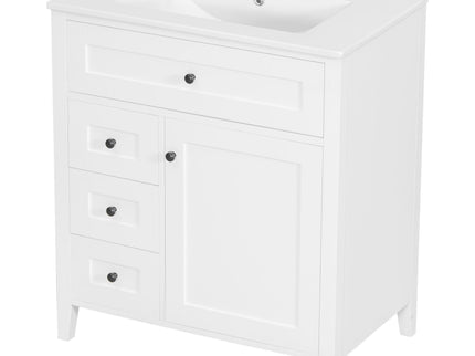 Modern Bathroom Vanity With Sink, 3 Drawers And Adjustable Shelf