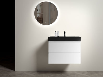 Alice - Bathroom Vanity With Large Storage, Sink Wall Mounted Floating Bathroom Vanity For Modern Bathroom, One-Piece Sink Basin Without Drain And Faucet