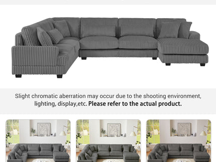 Oversized Sectional Sofa U - Shaped Sofa Couch Modern Sofa Upholstered In Soft With A Chaise Lounge For Living Room