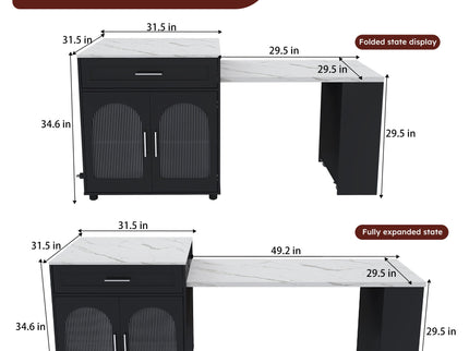 Expandable Kitchen Island With Power Outlet