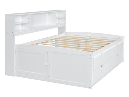 Daybed With 2 Bedside Cabinets, Upper Shelves And 4 Drawers