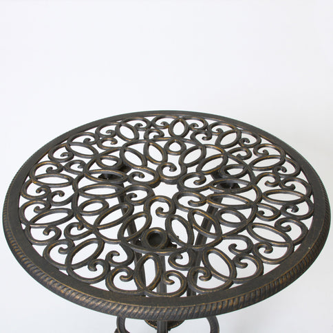 Thomas - 3 Pieces Cast Bistro Set - Black / Gold