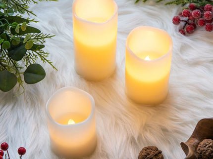 LED Candles With Remote Timer (Set of 3) - Ivory