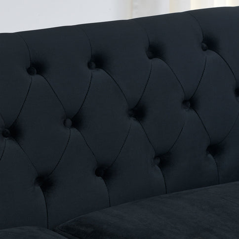 Modern Chesterfield Sofa With Tufted Backrest For Living Room